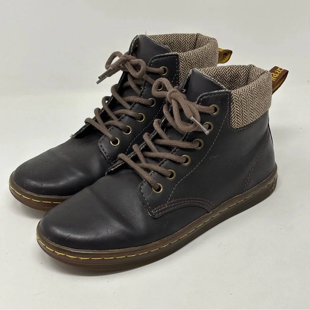 Dr. Martens Women’s Maelly padded collar brown lace up boots size 7 - Picture 1 of 11